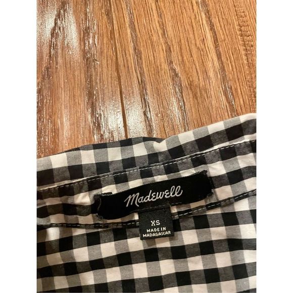 Madewell black gingham boxy button down xs - Picture 6 of 8